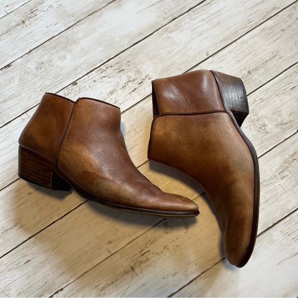Sam Edelman Petty Brown Leather Ankle Booties Size 9 - Picture 3 of 13